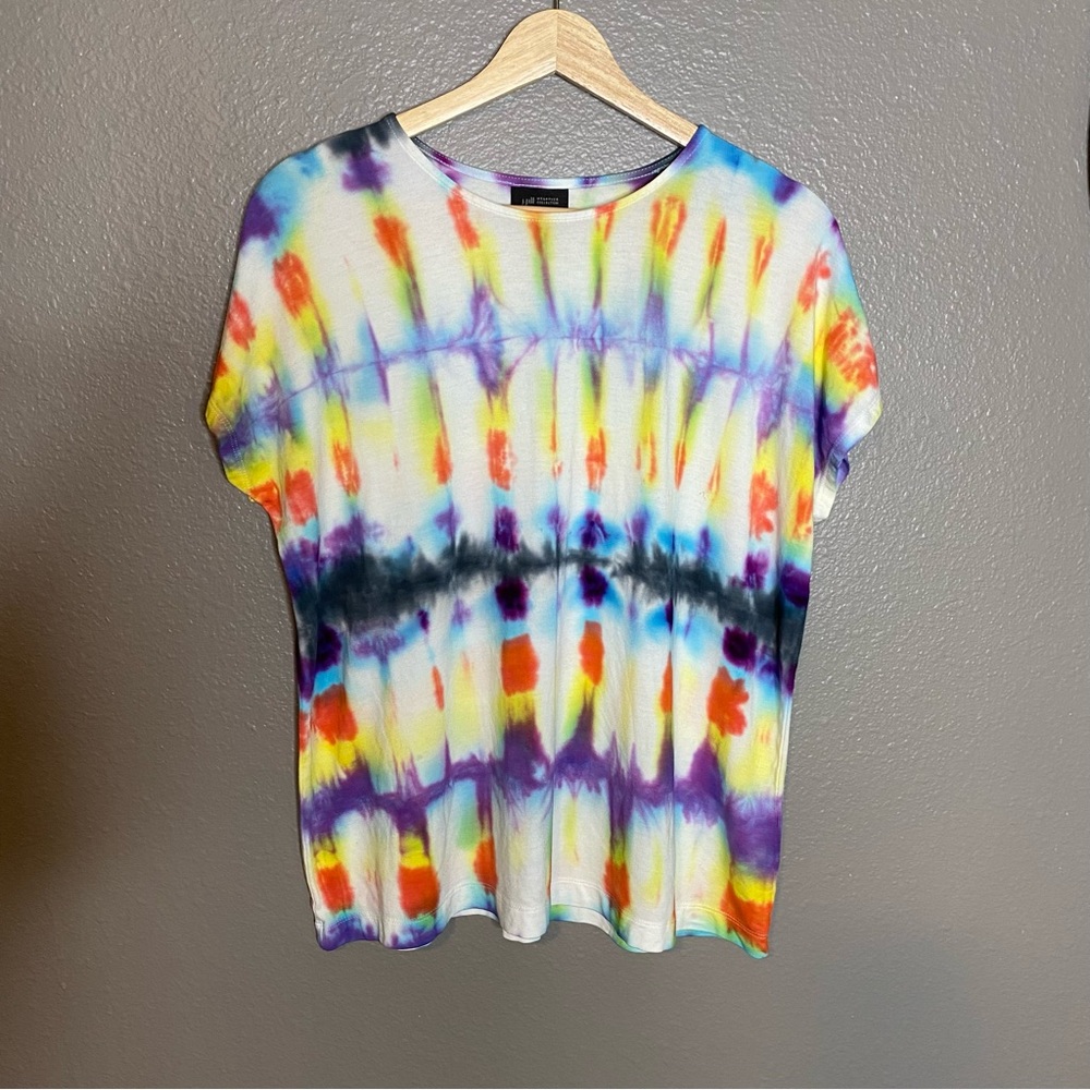 J. Jill Multicolor Tie-Dye Short Sleeve Top